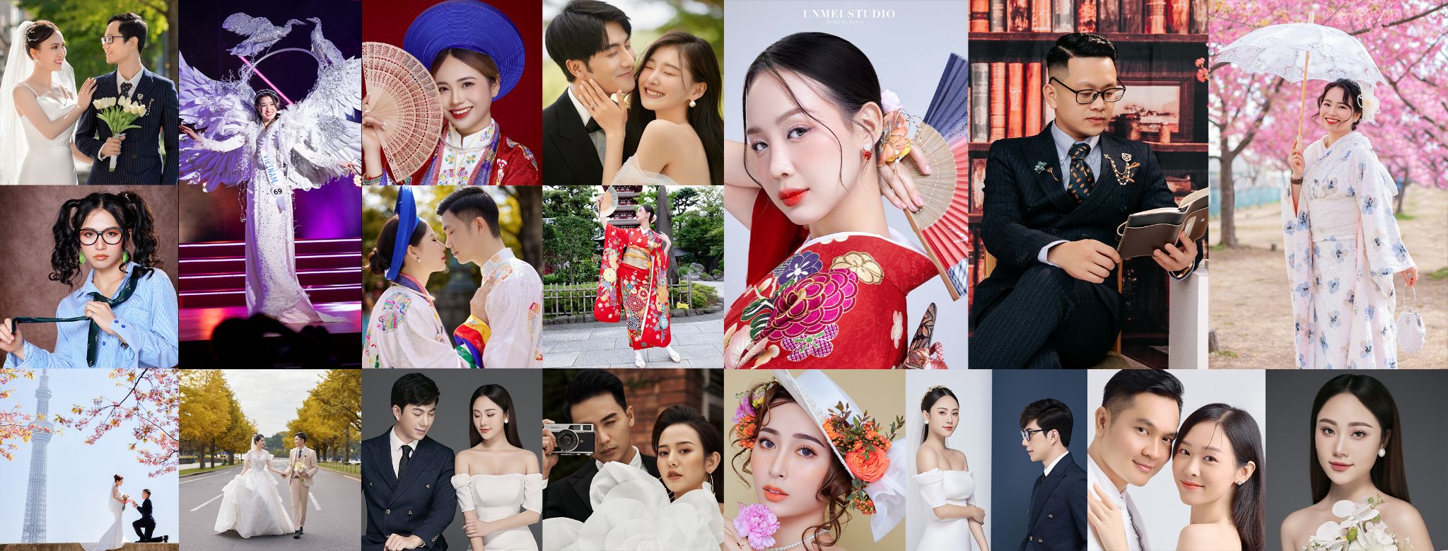 UNMEI Studio Tokyo wedding photography collage